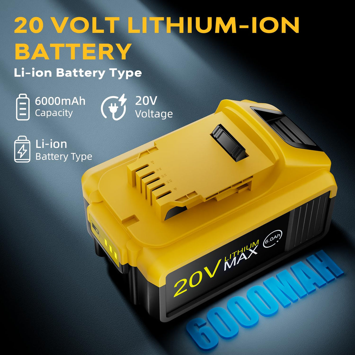 2-Pack 6.0Ah 20V Max Lithium-ion Batteries M912