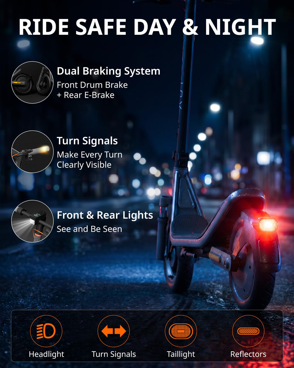 Electric Scooter for Adults, 20 MPH, 750W Peak Motor, 12" Tubeless Tires, Foldable S7151