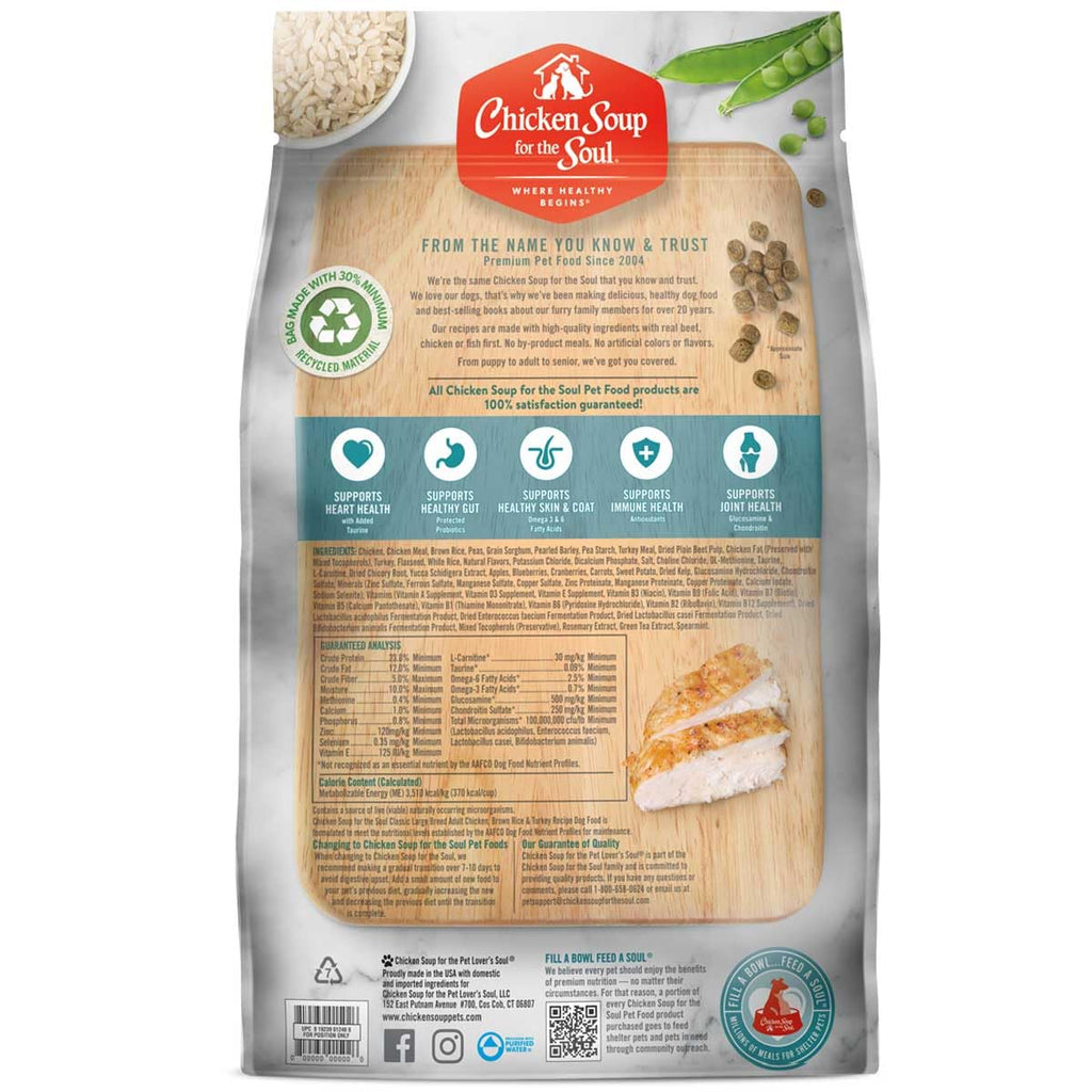 Large Breed Adult Dry Dog Food Chicken Brown Rice Turkey 28lb V1001