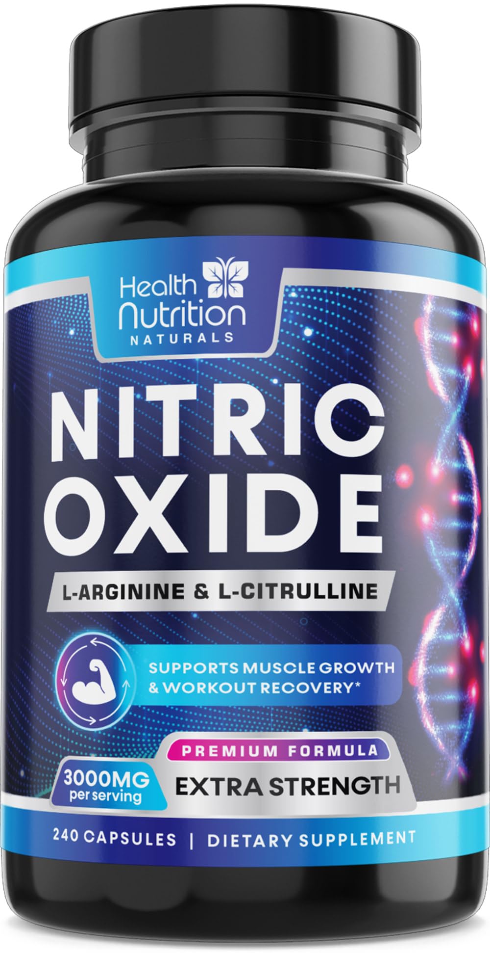 3000mg L-Arginine & L-Citrulline Nitric Oxide Supplement 240 Capsules T9549