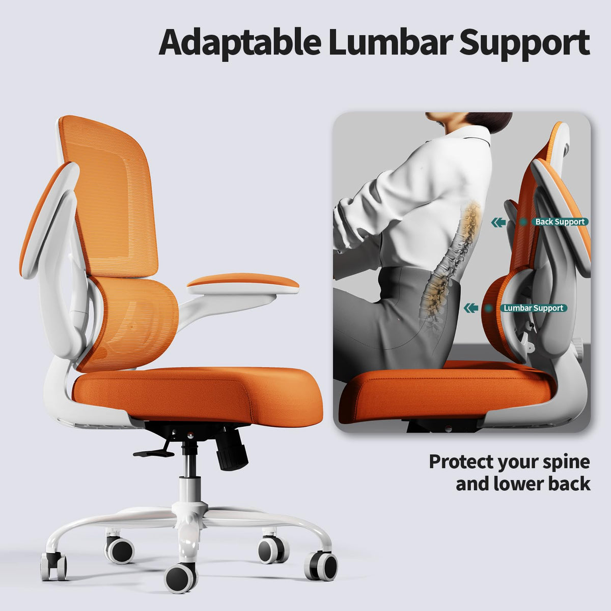 Orange Ergonomic Mesh Office Chair U6535