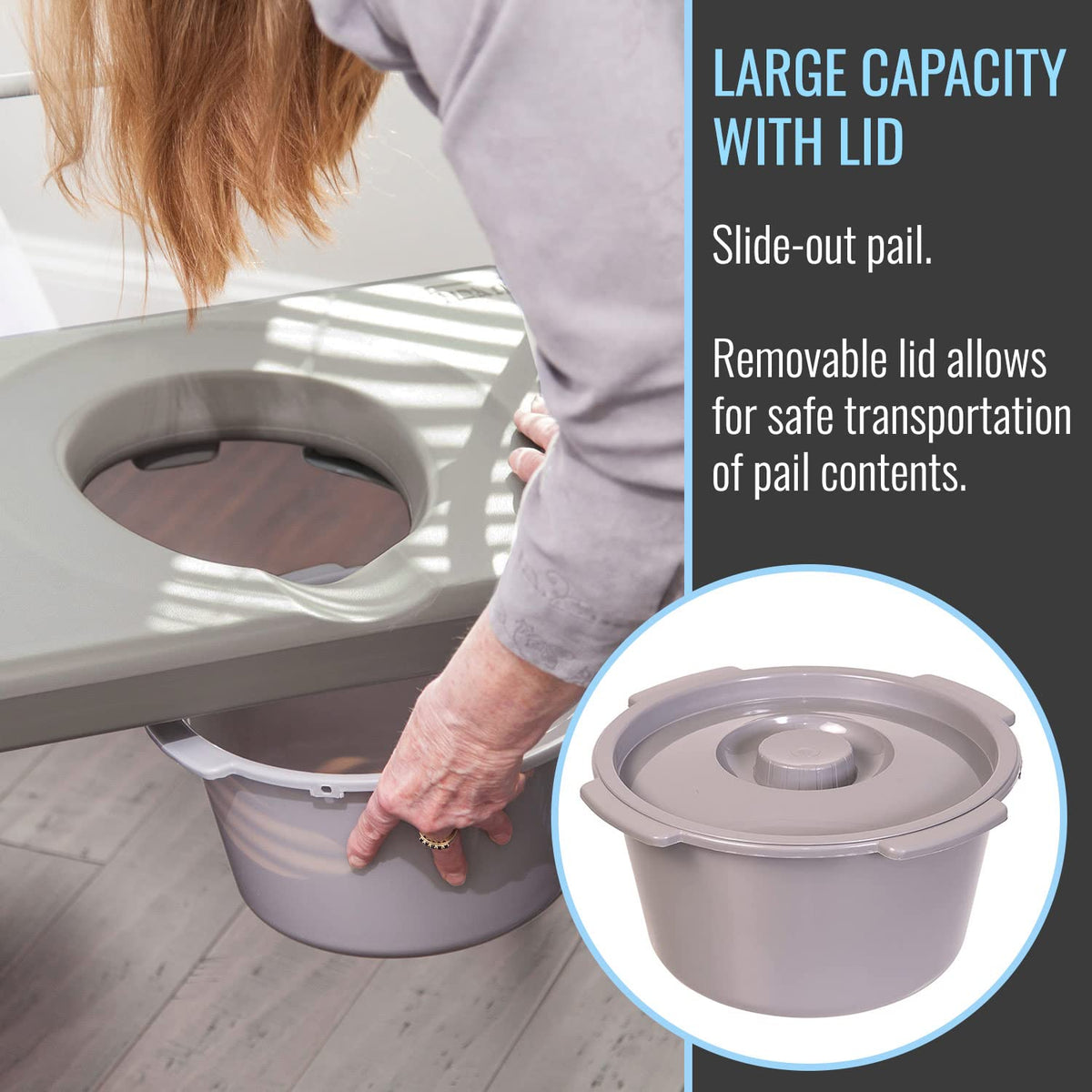 Portable Bedside Commode Chair with Handles V622