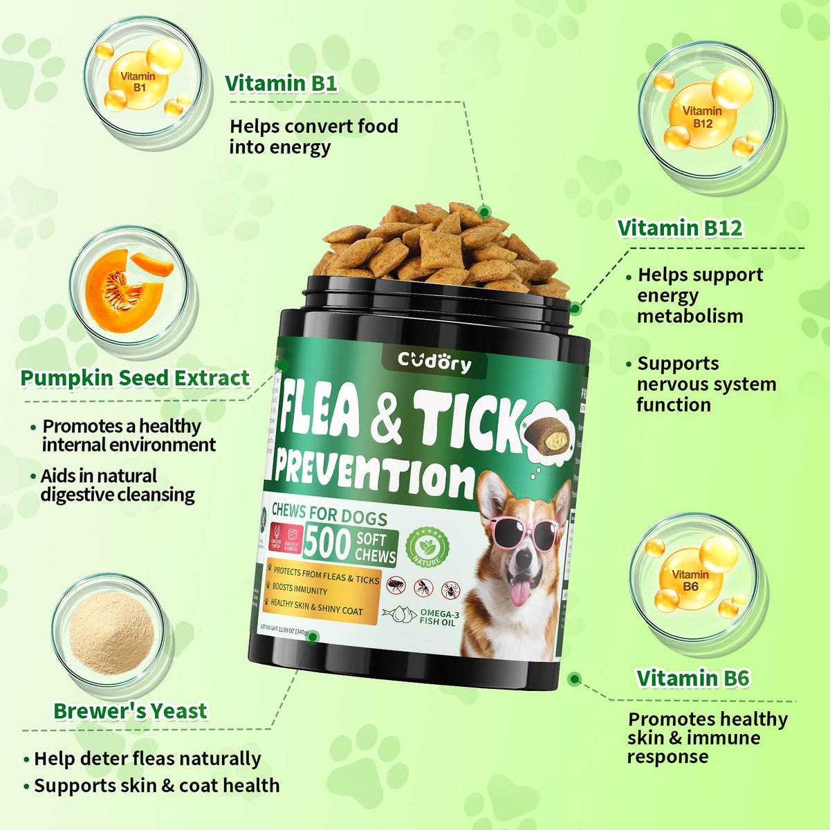 Flea and Tick Prevention for Dogs Chews W164283