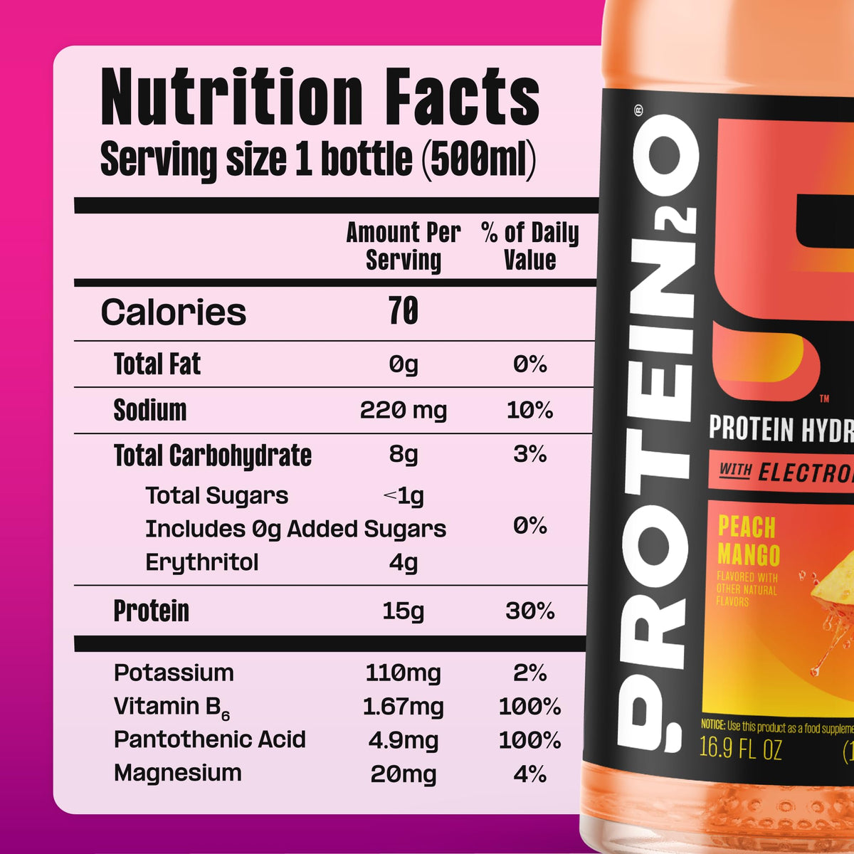 Clear Whey Protein Isolate and Electrolyte Drink 15g Protein 16.9 Fl Oz 12 Count J9872