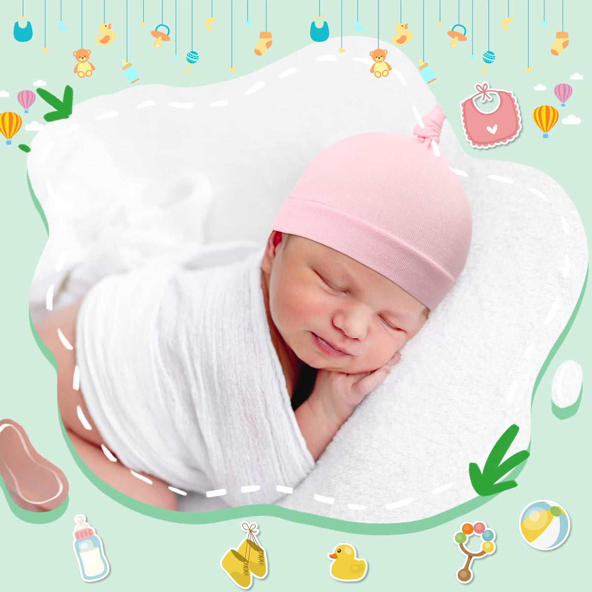 30 Pack Newborn Knot Beanie Hats Q6851