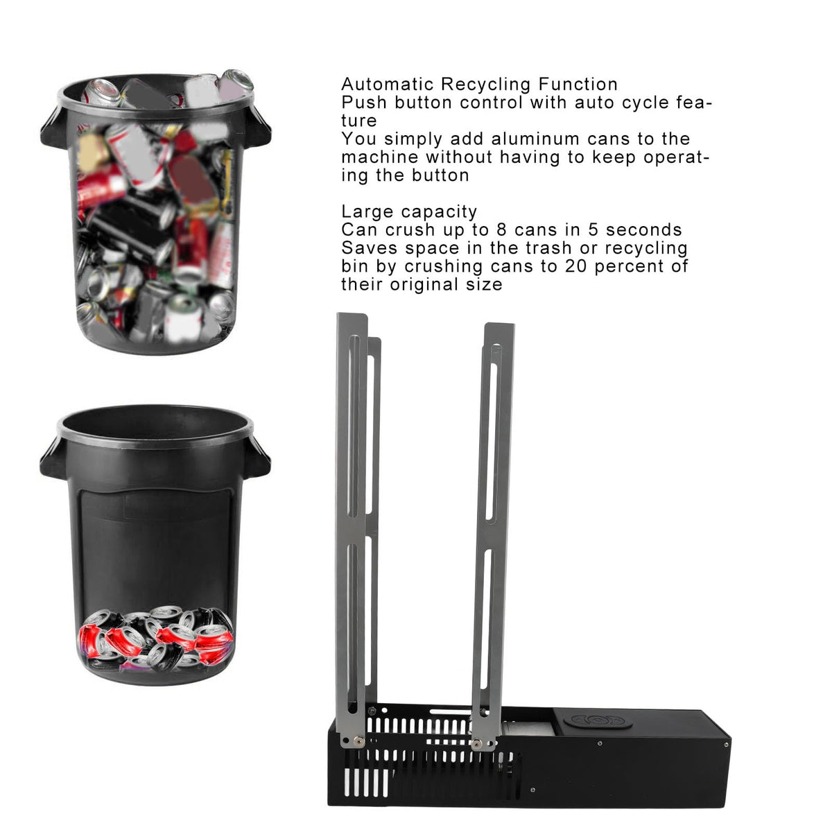 16oz & 12oz Stainless Steel Wall Mounted Can Crusher F57605