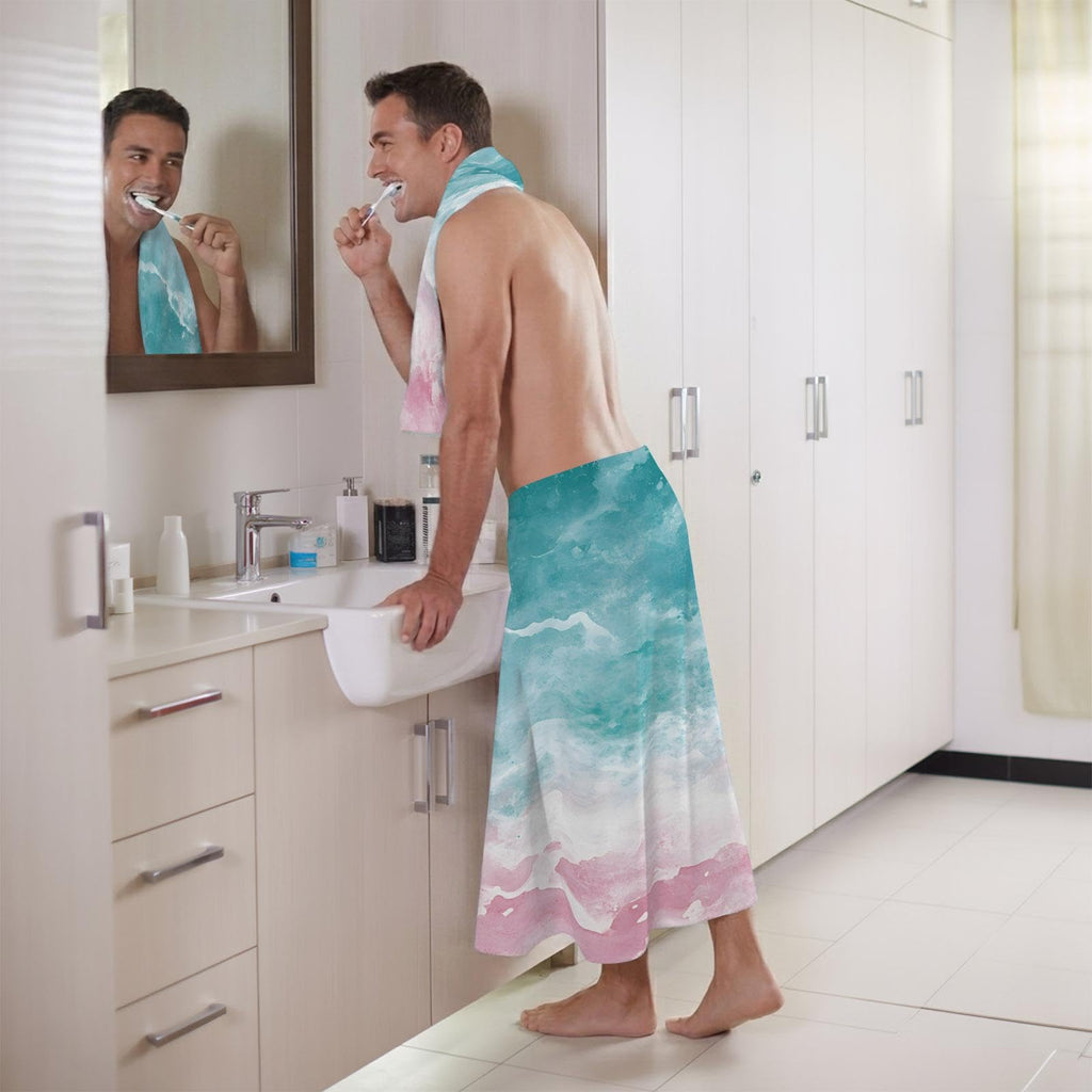 Teal Pink Gradient Cotton Towel Set 3 Pack E199639