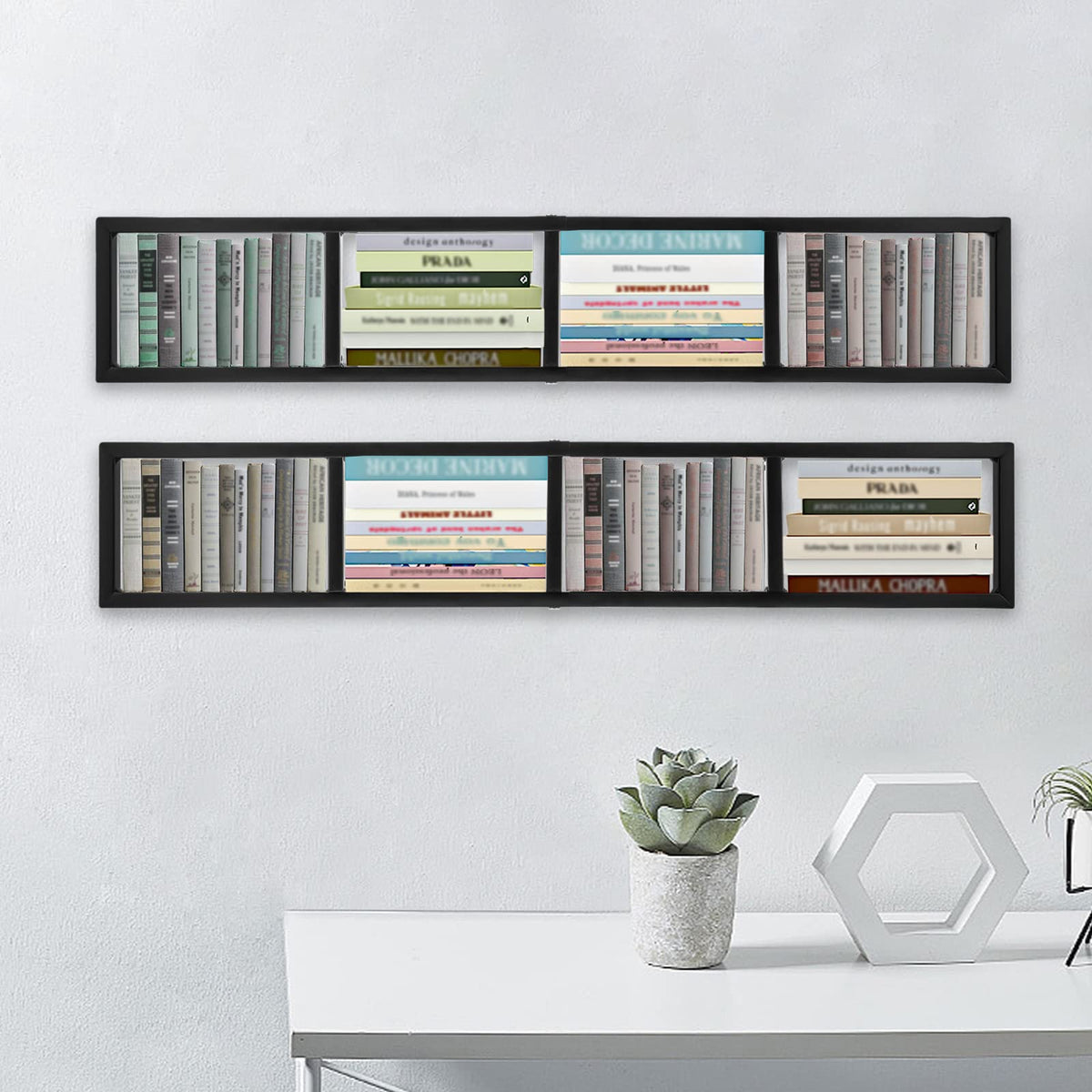 Black 2 Pack Wall Mount CD DVD Storage Shelf Y19602