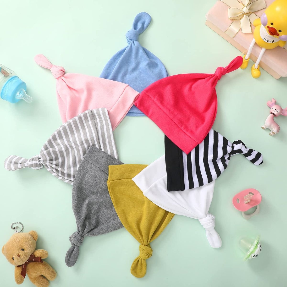 30 Pack Newborn Knot Beanie Hats Q6851