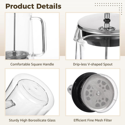 33.8 Oz Insulated Double Wall Tea Maker with Fine Mesh Filter S2825