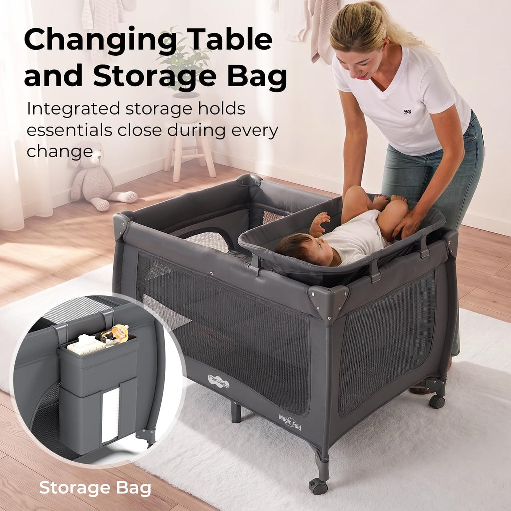 Portable Baby Playpen with Bassinet J292