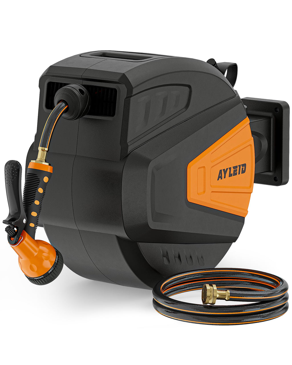 1/2"x100ft Retractable Wall Mount Garden Hose Reel E524097