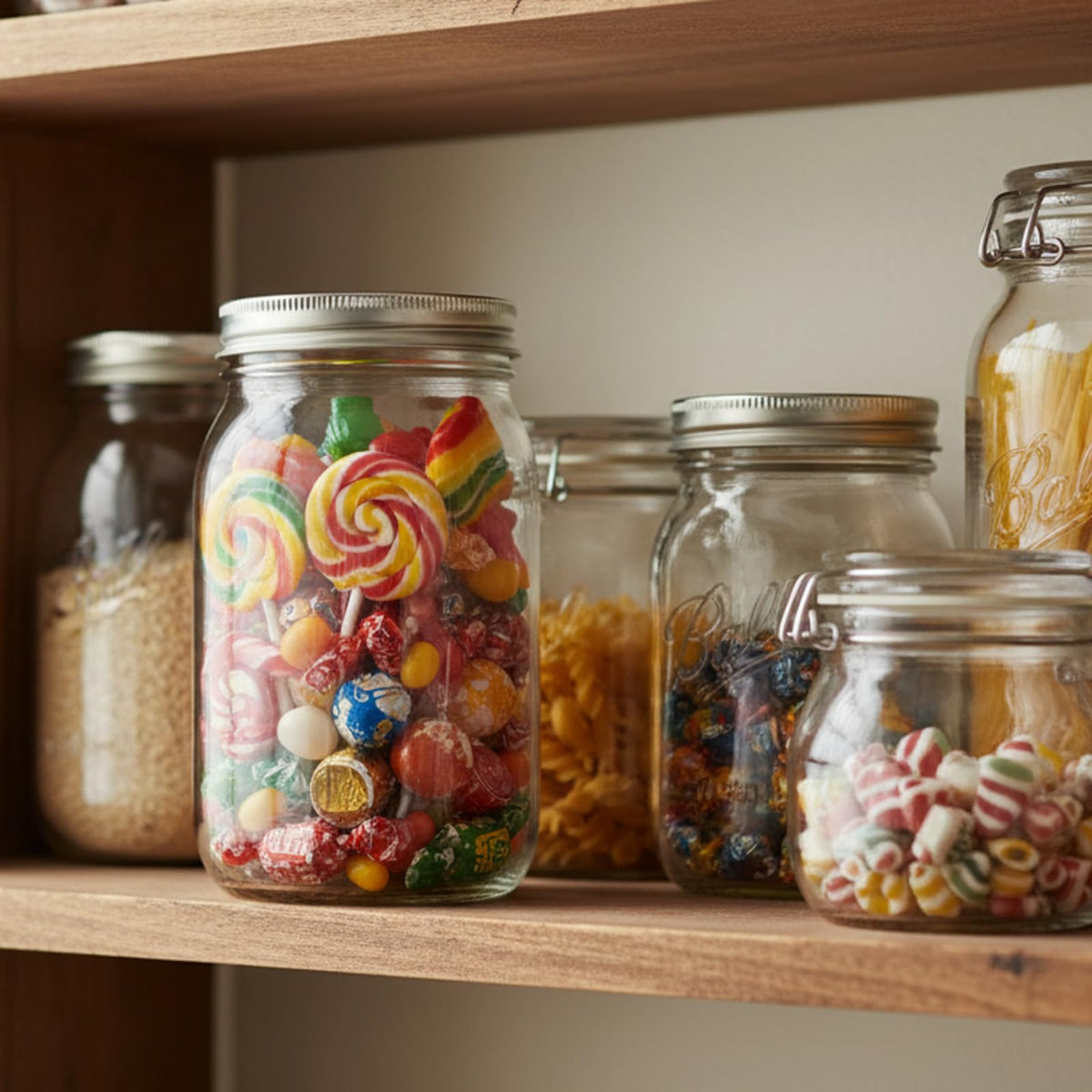 Wide Mouth Mason Jars 32 oz 12Pcs with Airtight Lids Q864