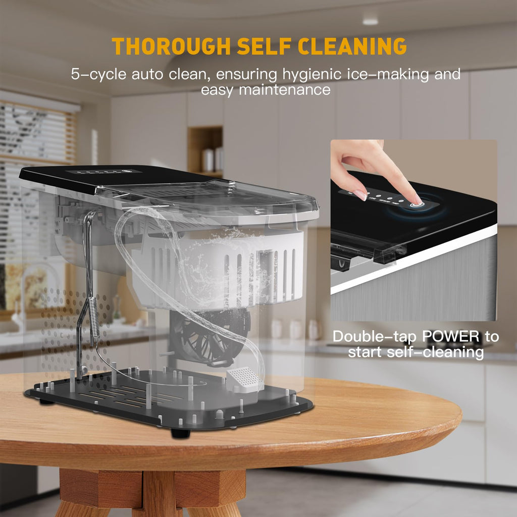 Countertop Ice Maker 38lbs Per Day 9 Ice Cubes in 3.5 Minutes Self-Cleaning Portable Ice Machine 2 Bullet Sizes M41383