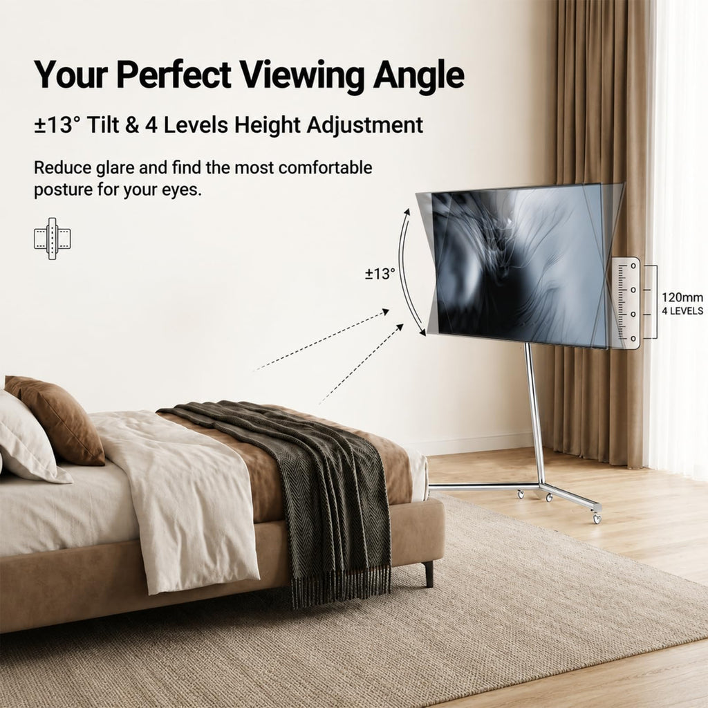Rolling TV Stand Mount for 40” to 70” TVs up to 88 lbs with Wheels V976