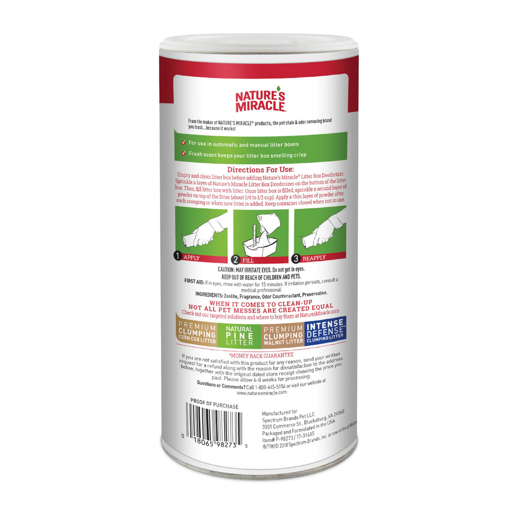 Unscented Cat Litter Box Deodorizer Powder 20 Ounces Pack of 6 S178633