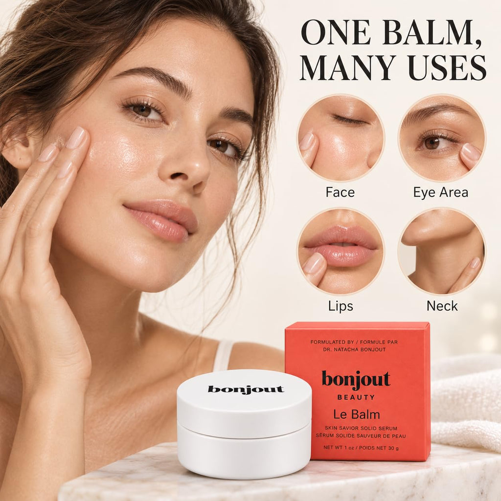 Solid Face Serum 8-in-1 Moisturizing Balm with Squalane Ceramide Hyaluronic Acid Peptide 1 oz K641
