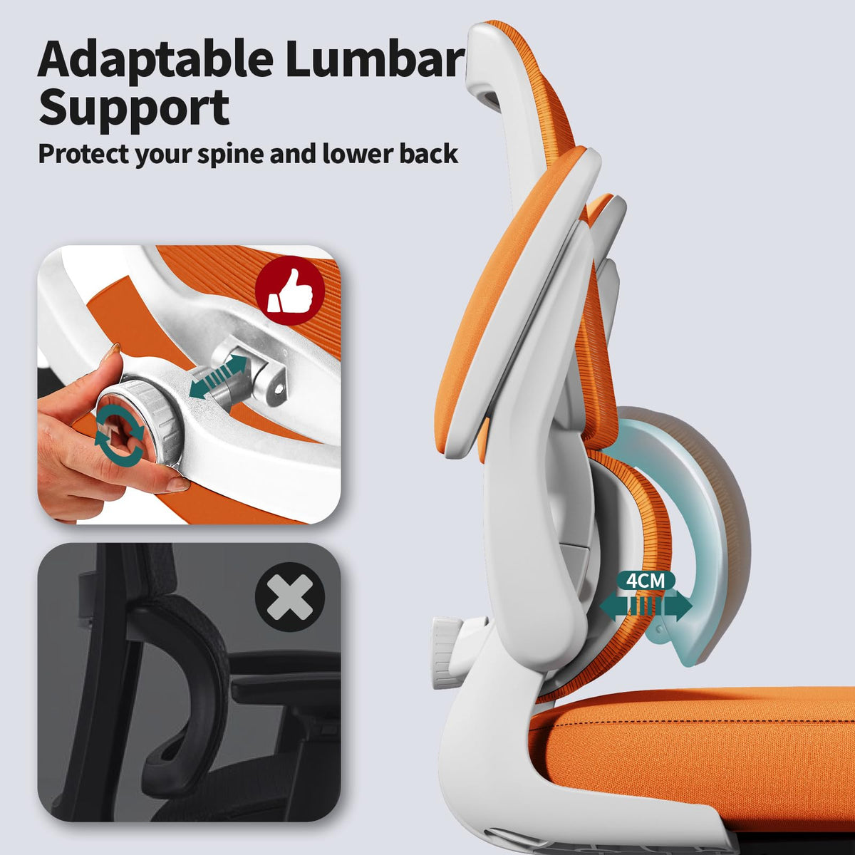 Orange Ergonomic Mesh Office Chair U6535