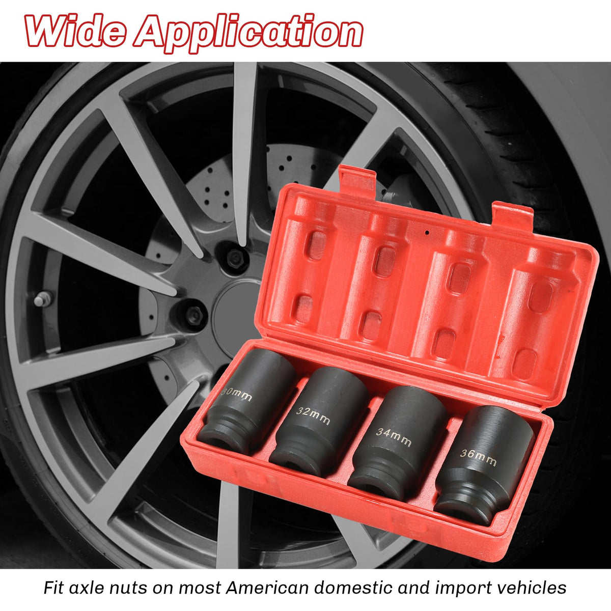 Heavy Duty Ball Joint Press and U Joint Removal Tool Kit & 1/2-Inch Drive Impact Socket Set P1130