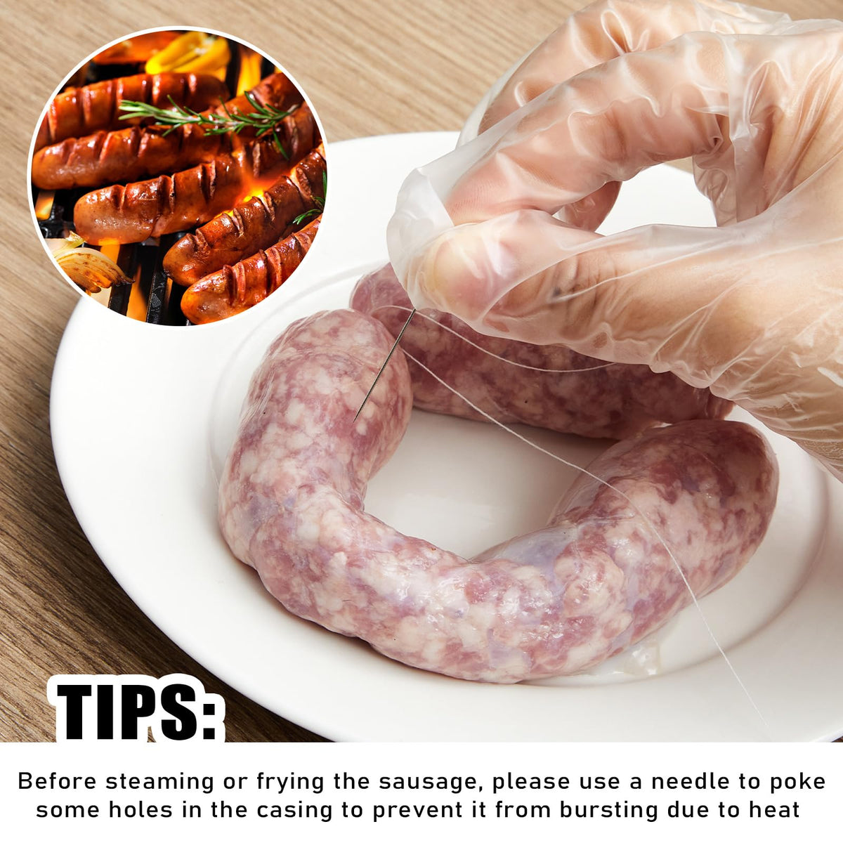 2 Pack Manual Sausage Stuffer Kit with 6 Stuffing Tubes A573378