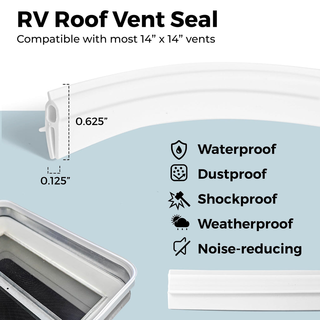 14" RV Roof Vent Cover with Rubber Seal Strip H744