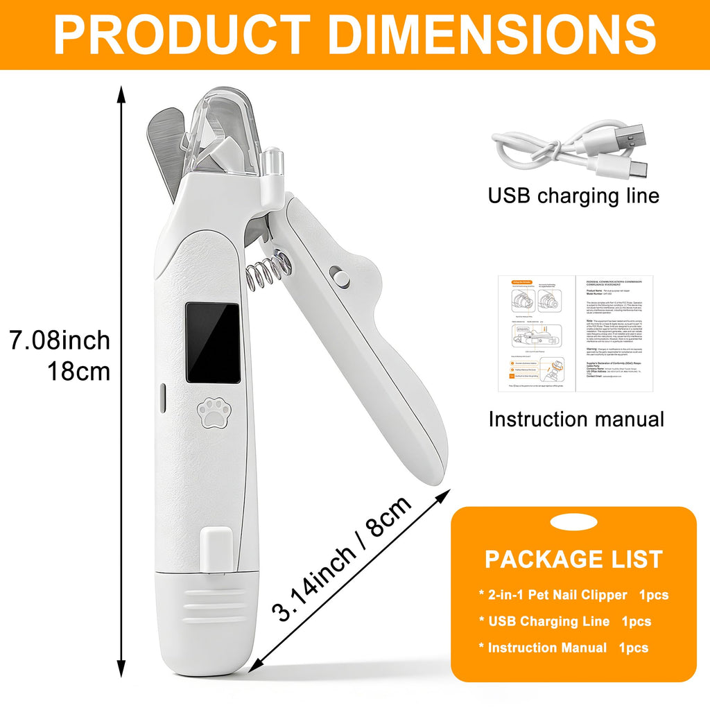 Dog Nail Clippers & Grinder with LED Light U9983