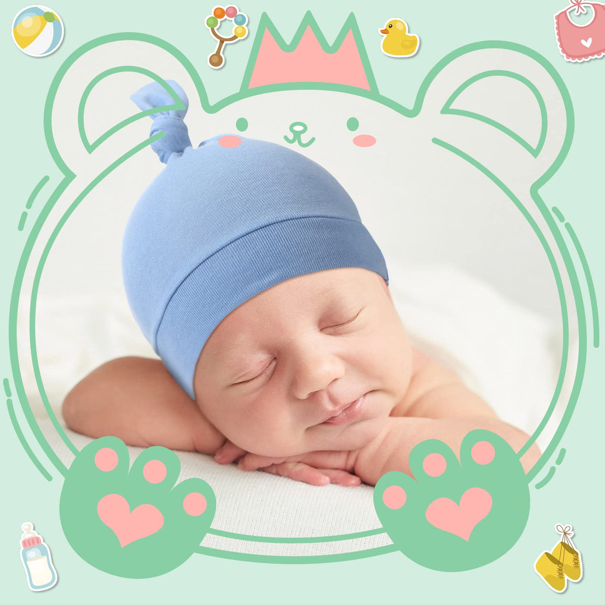 30 Pack Newborn Knot Beanie Hats Q6851
