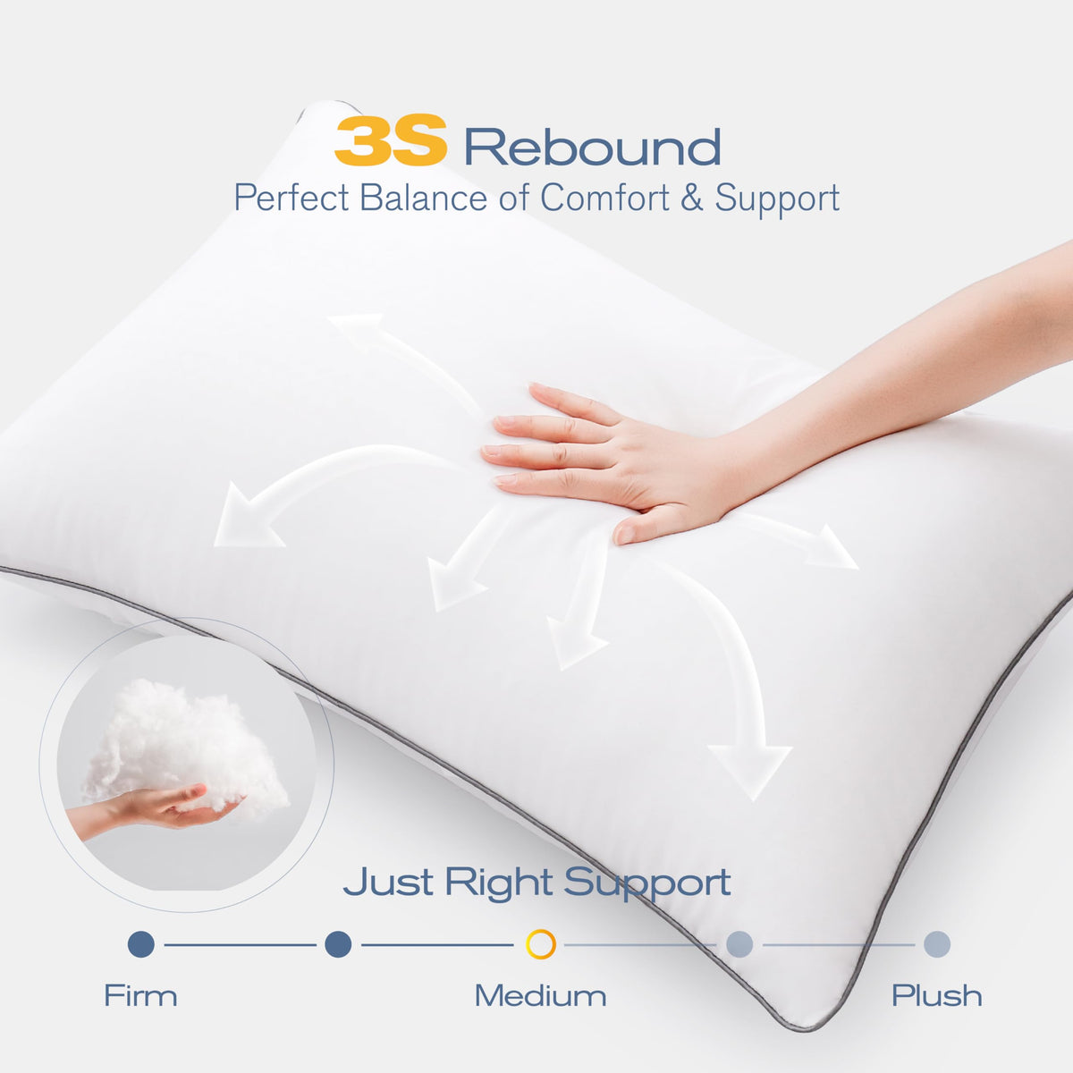 King Size Down Alternative Bed Pillows Set of 4 A83004