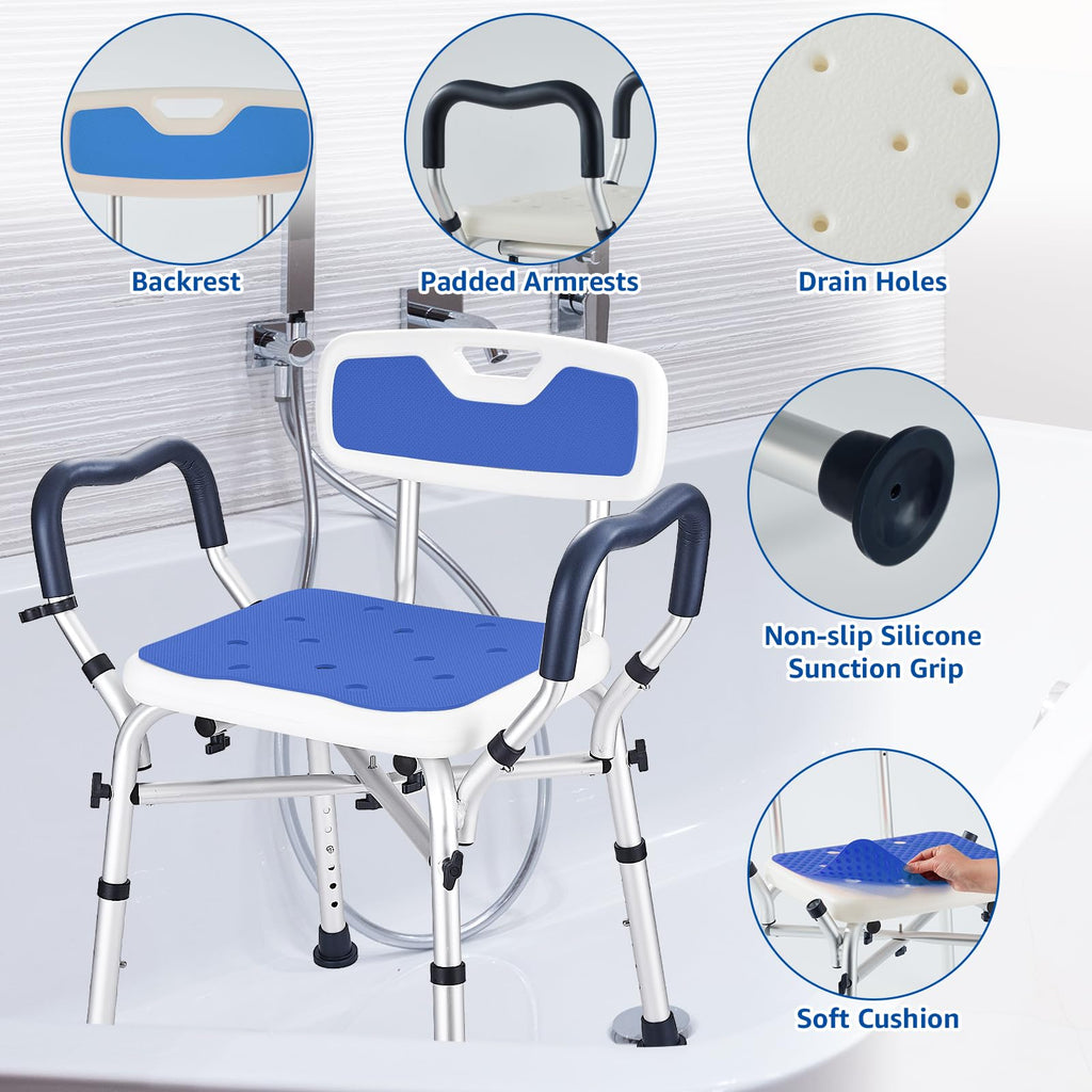 Blue Adjustable Shower Chair J3709