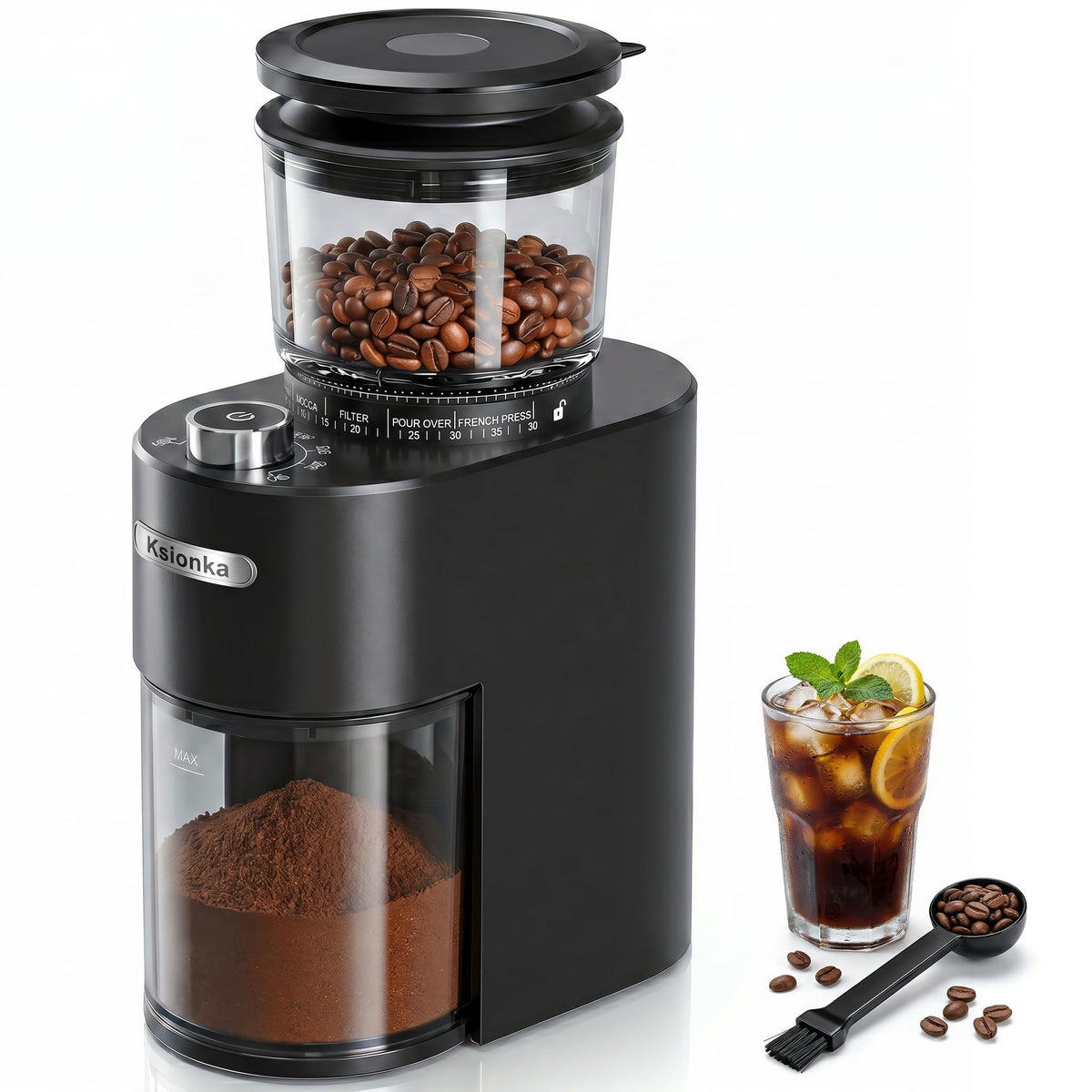 Conical Coffee Bean Grinder, 38 Precise Settings, Anti-Static A8875