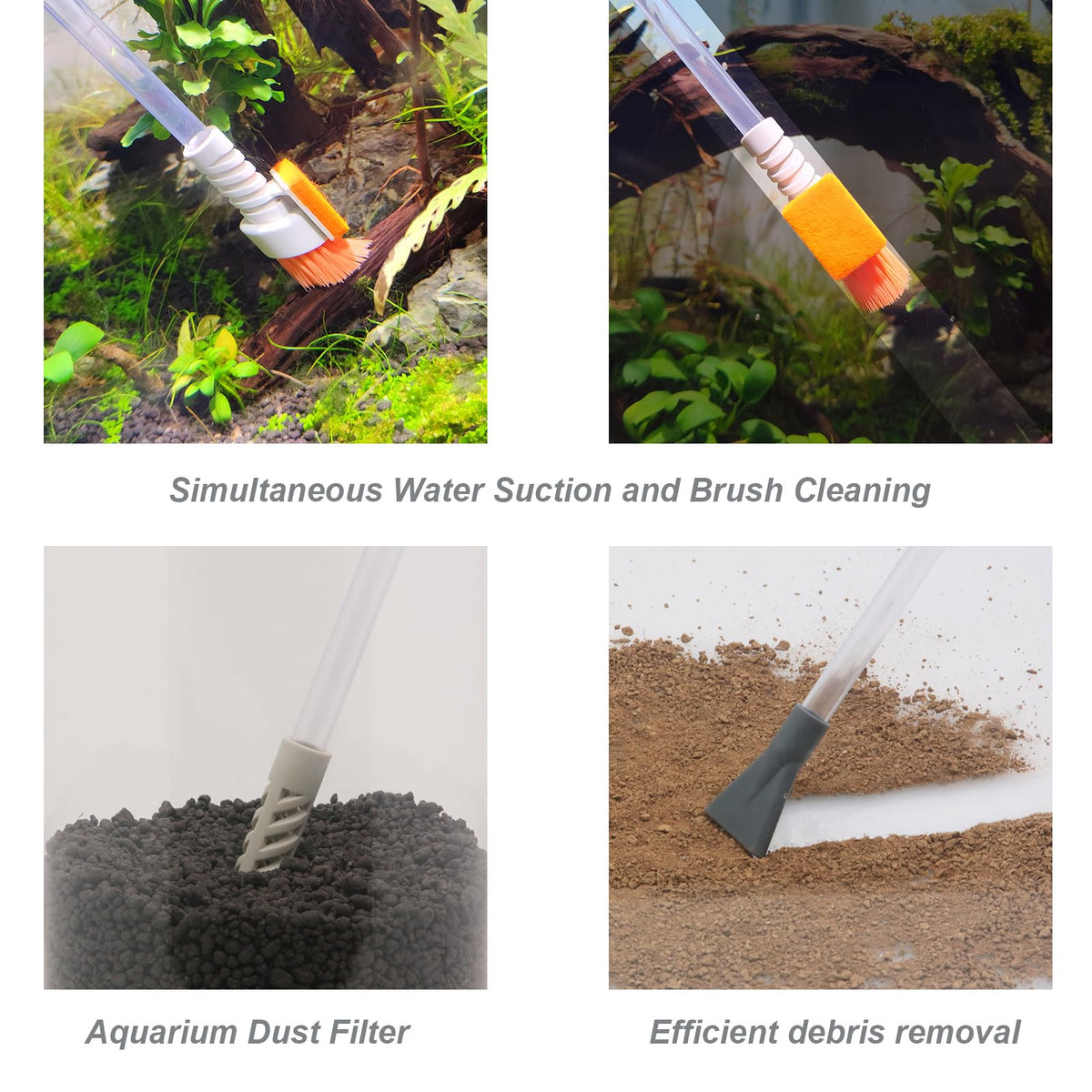 Compact Aquarium Siphon Vacuum and Water Changer Kit with Cleaning Brush Y4179