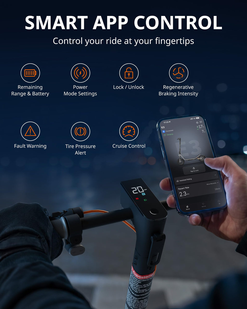 Electric Scooter for Adults, 20 MPH, 750W Peak Motor, 12" Tubeless Tires, Foldable S7151