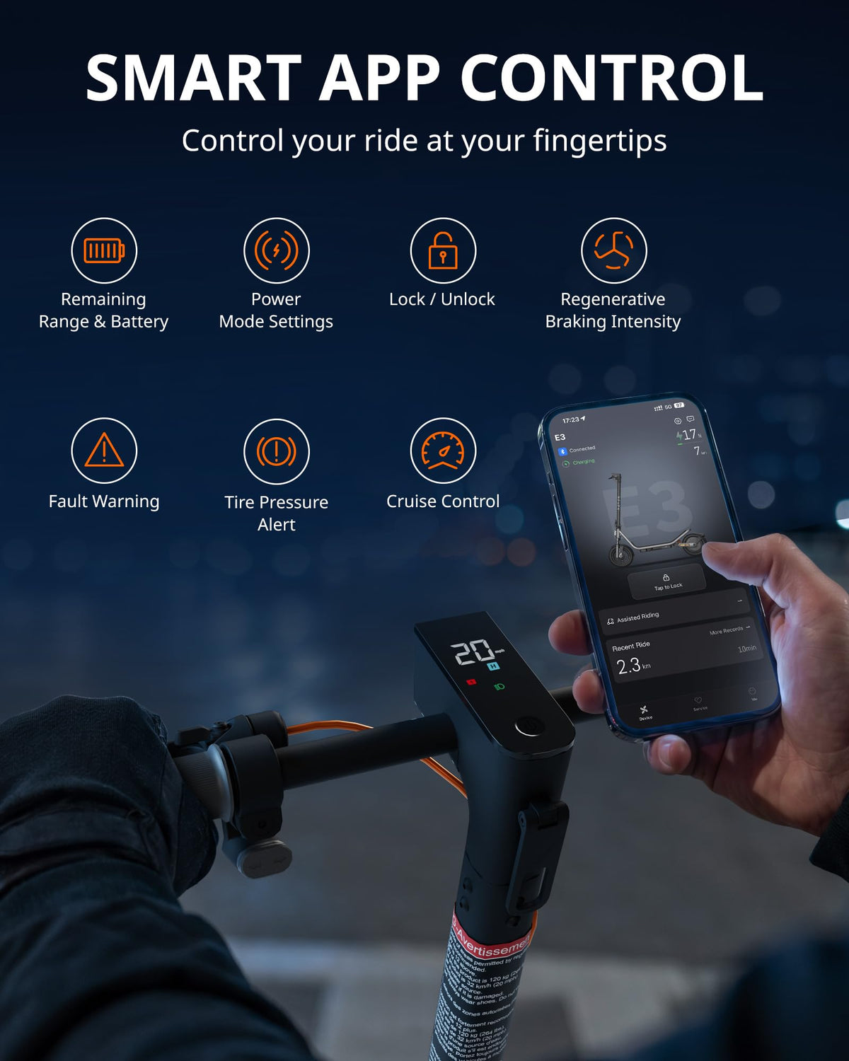 Electric Scooter for Adults, 20 MPH, 750W Peak Motor, 12" Tubeless Tires, Foldable S7151