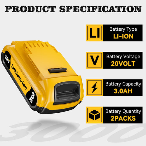 2 Packs 3.0Ah Lithium-Ion Battery O214697