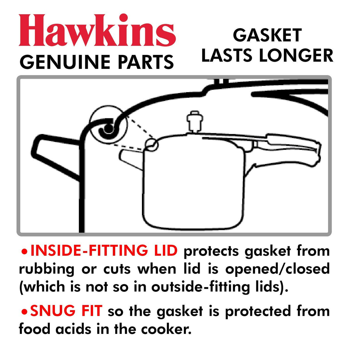 Rubber Gasket for Stainless Steel Pressure Cooker D613117