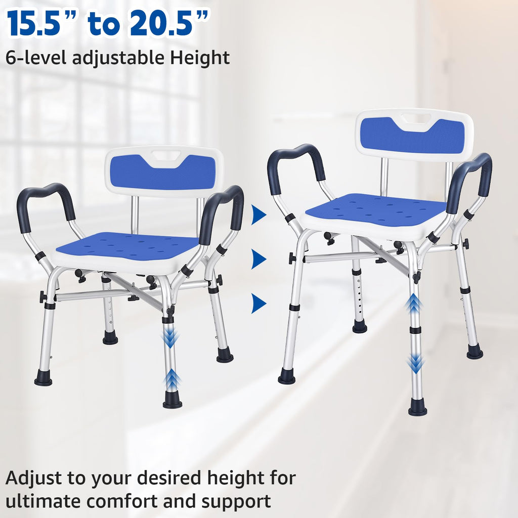 Blue Adjustable Shower Chair J3709