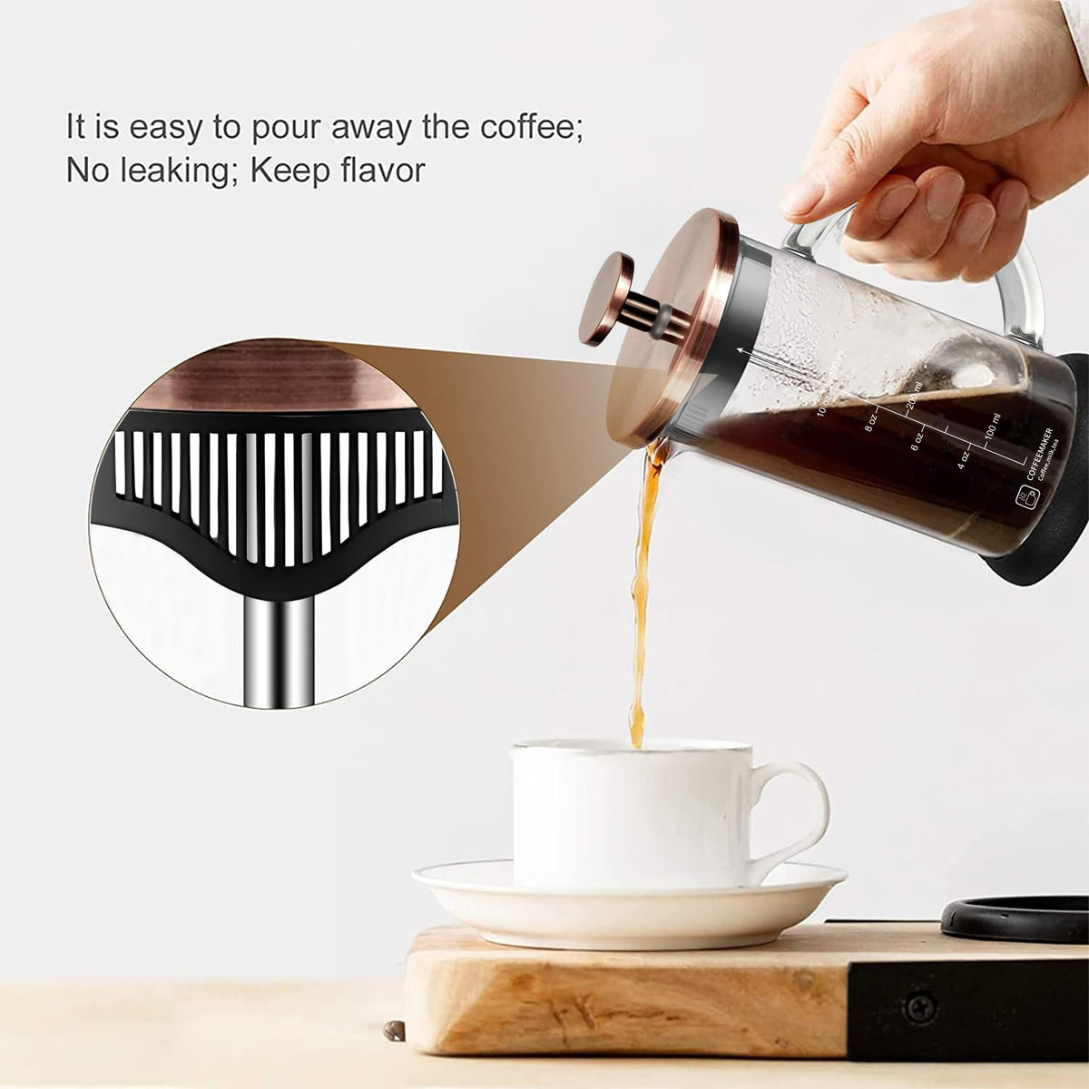12 Ounce Stainless Steel French Press Coffee Maker Z444