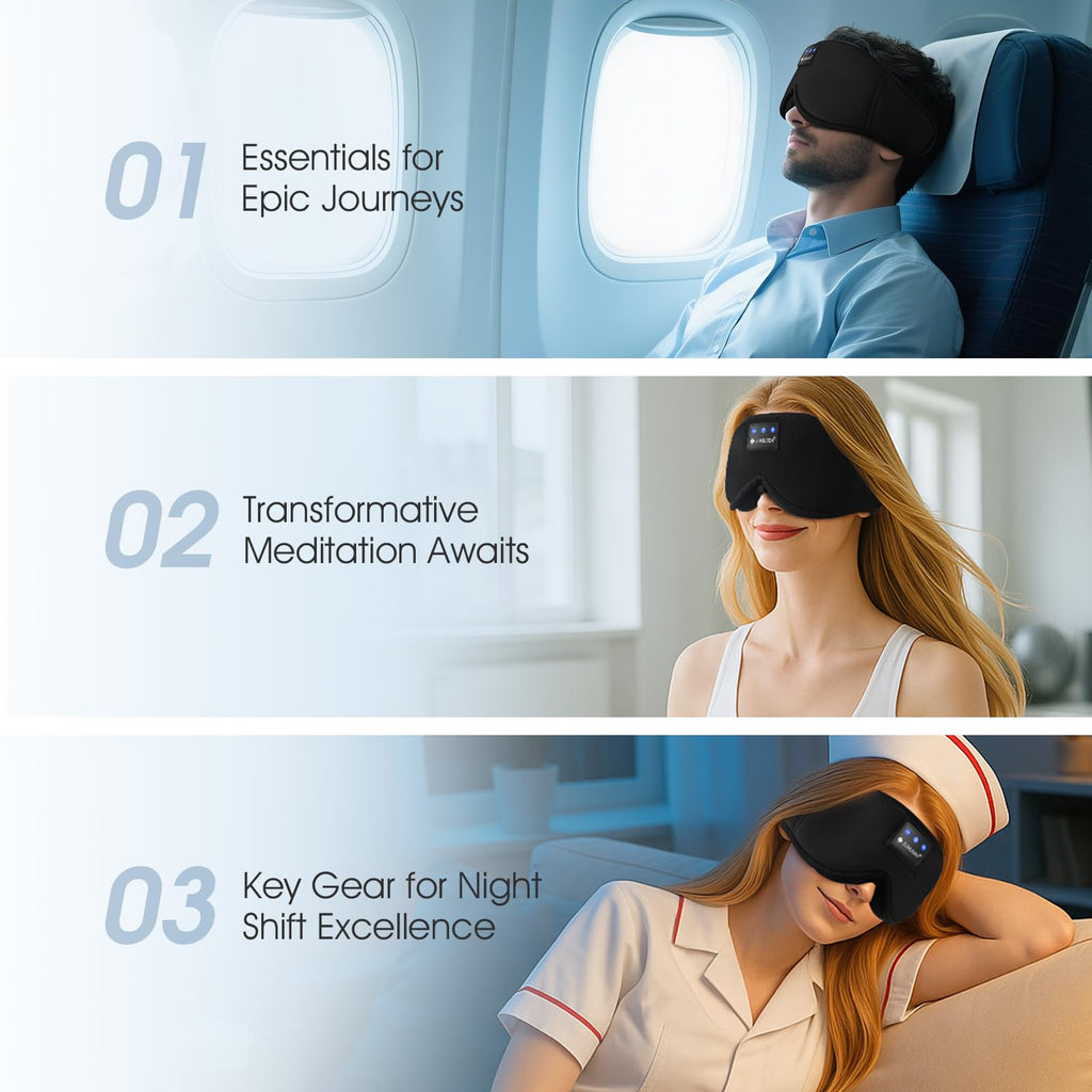 Bluetooth Sleep Headphones 3D Wireless Music Eye Mask M8669