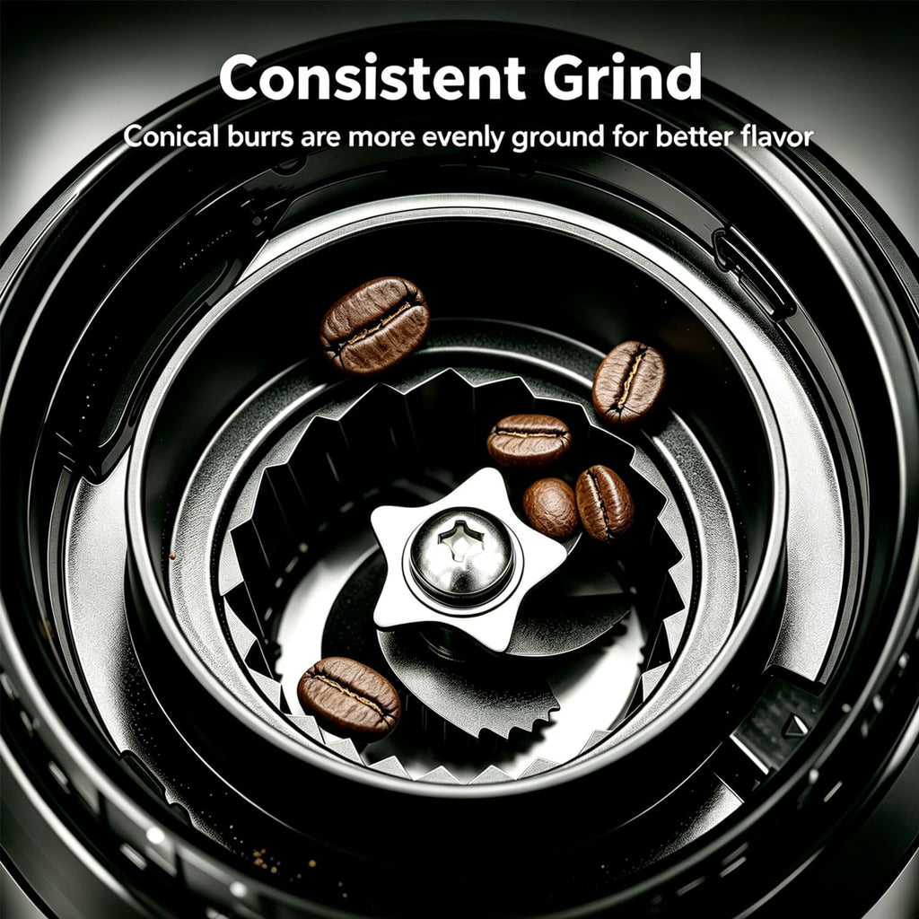 Conical Burr Coffee Bean Grinder, 25 Precise Settings, Anti-Static M335