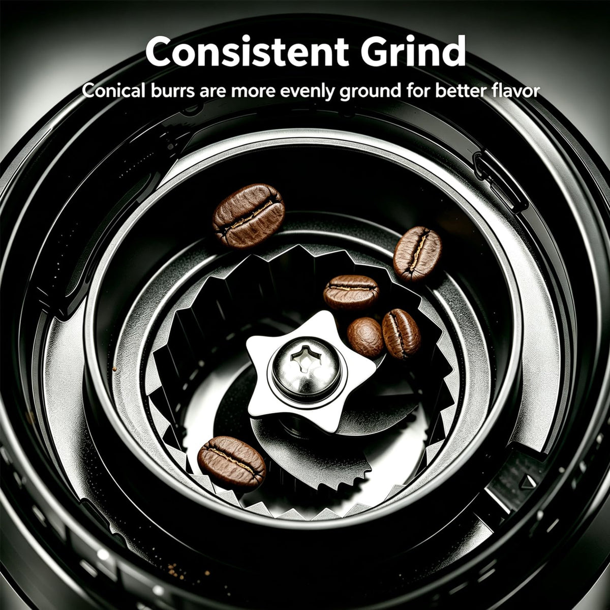 Conical Burr Coffee Bean Grinder, 25 Precise Settings, Anti-Static M335