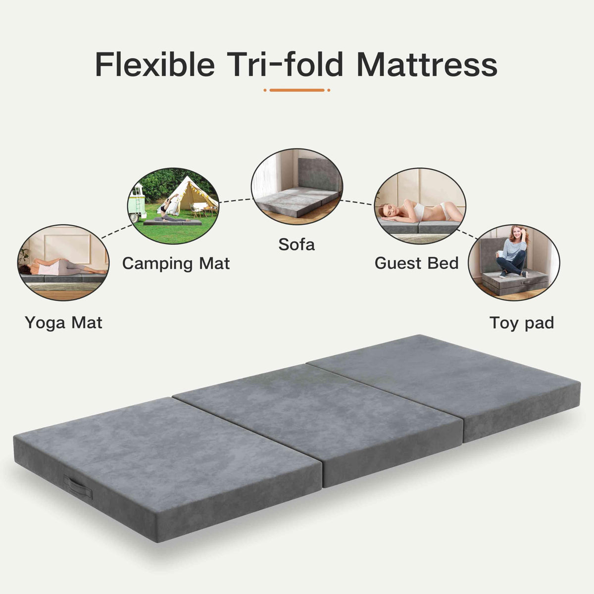 4 Inch Single Tri-Fold Mattress Topper Z20153