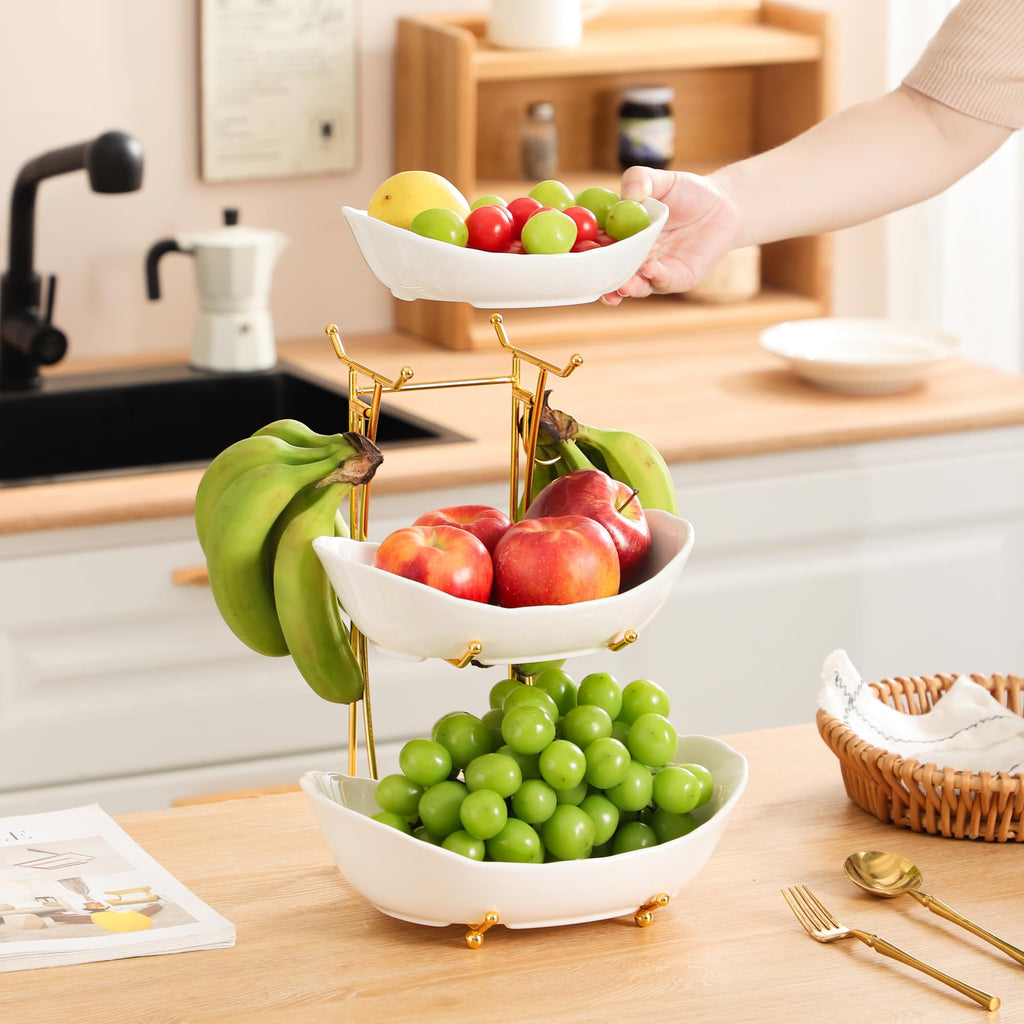 3-Tier Ceramic Serving Bowl Set with Stand M71824
