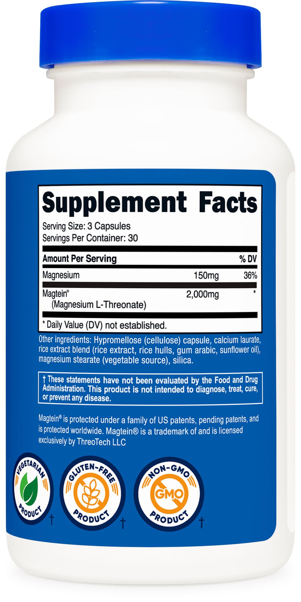 Magnesium L-Threonate 2,000mg 90 Capsules S216656