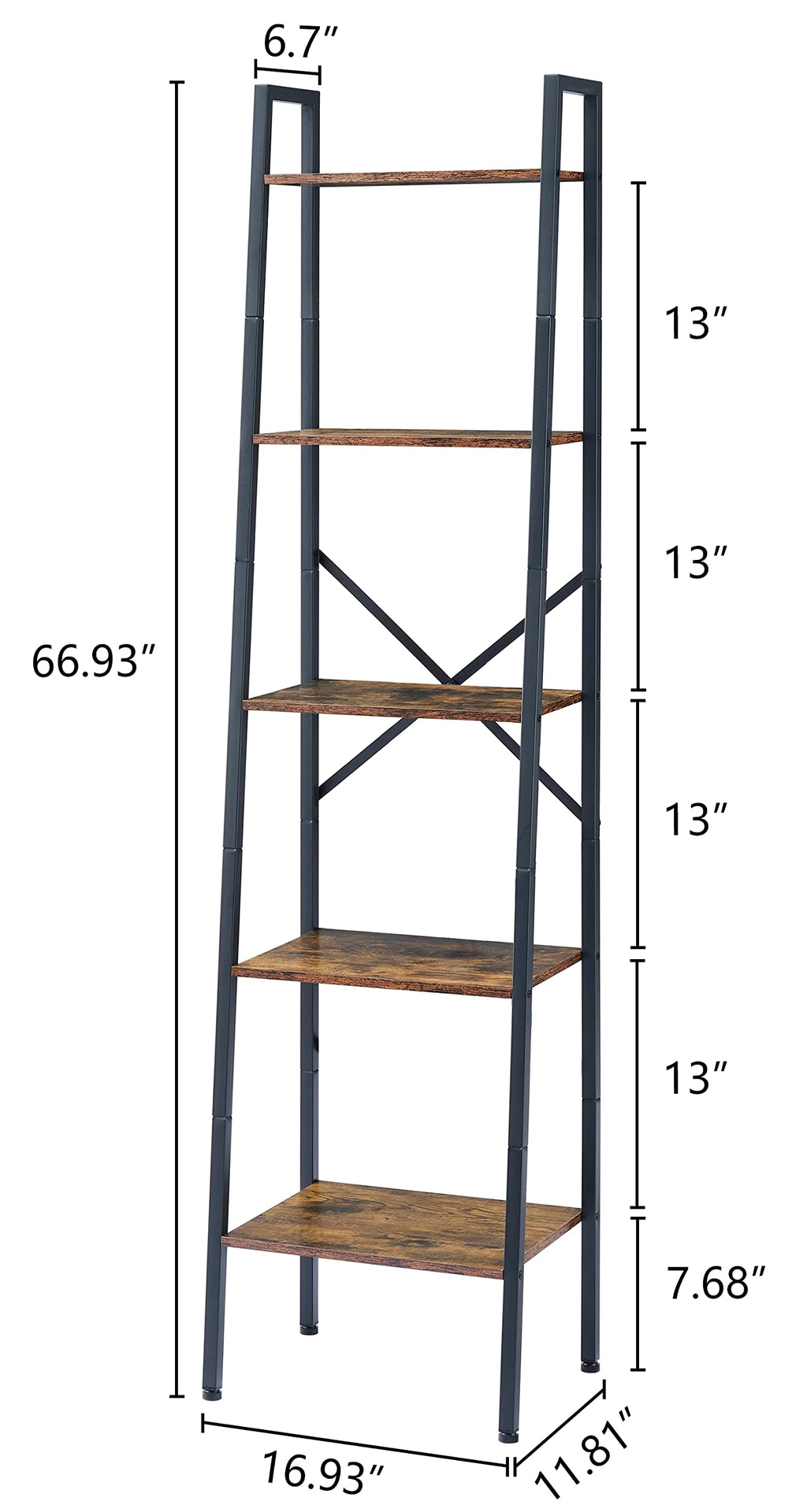 5-Tier Metal Ladder Bookshelf B83404