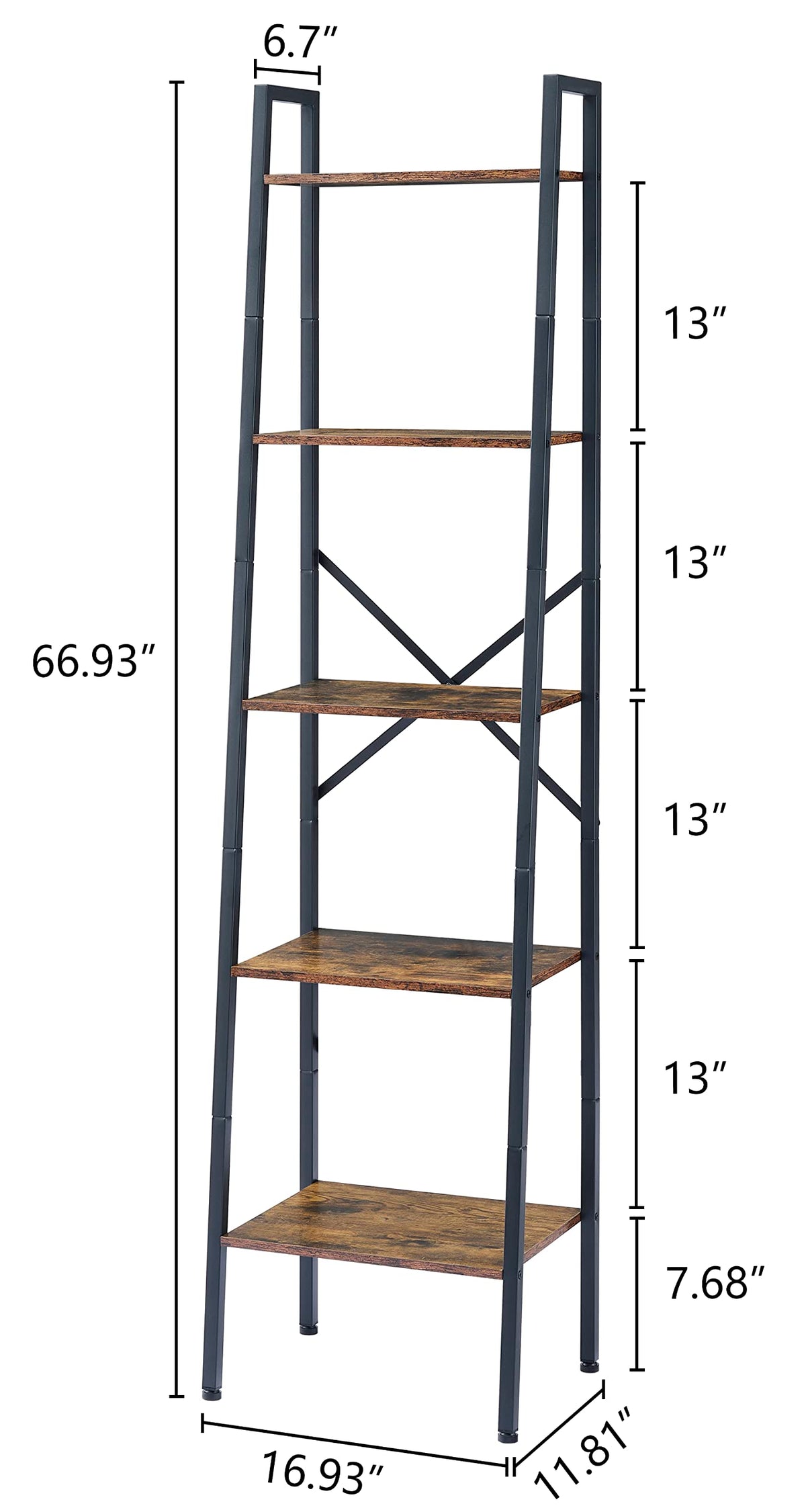 5-Tier Metal Ladder Bookshelf B83404