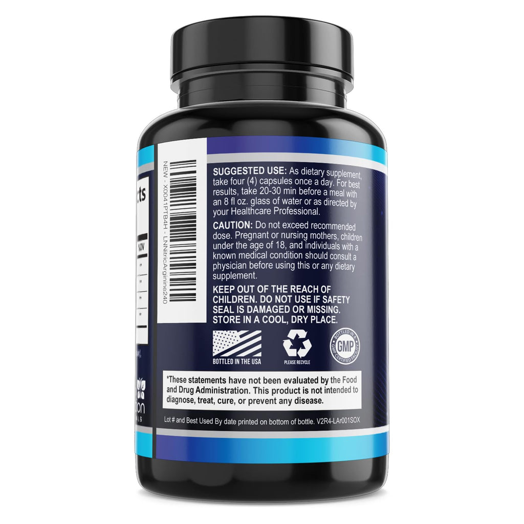 3000mg L-Arginine & L-Citrulline Nitric Oxide Supplement 240 Capsules T9549