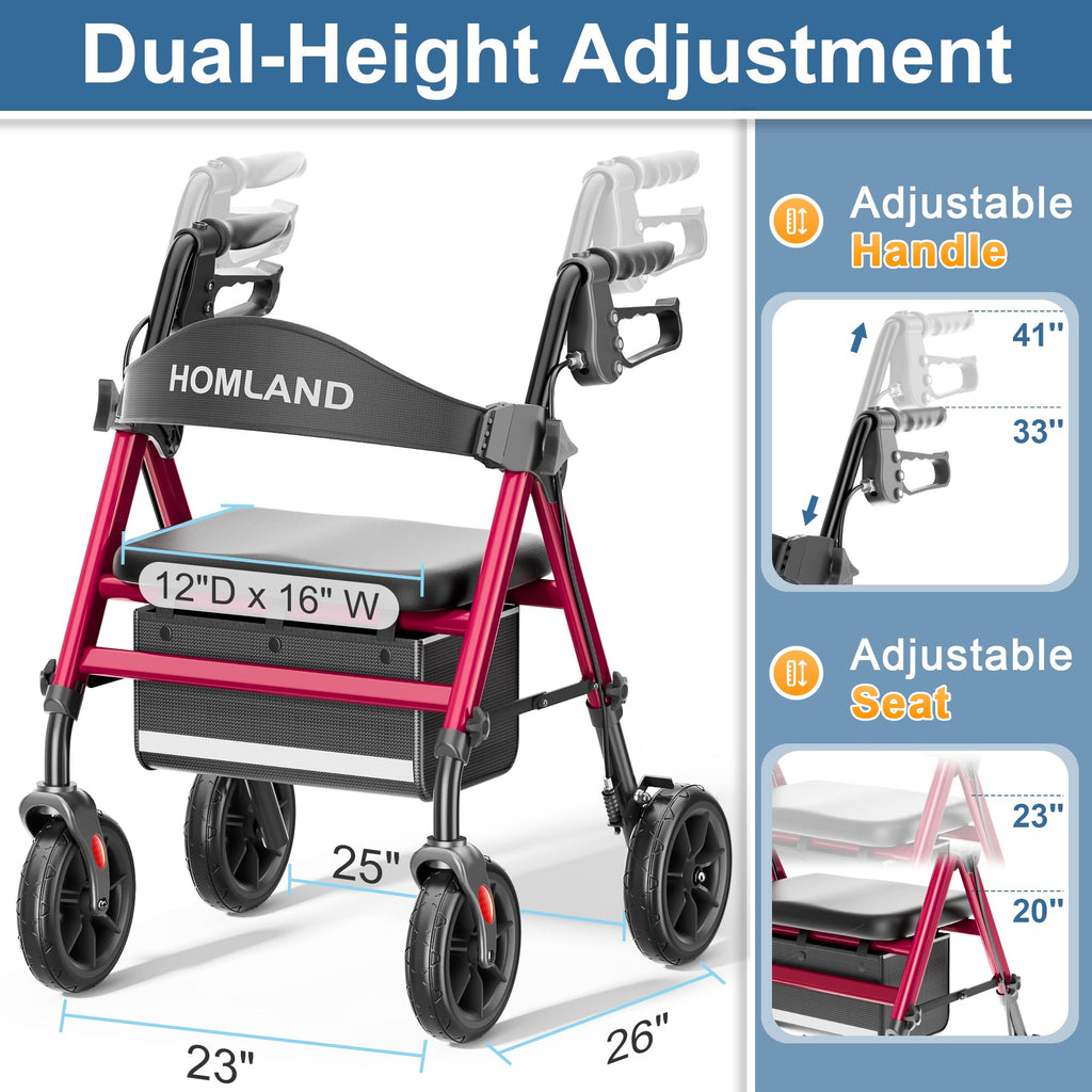 Foldable Walker with Seat, 17lb Lightweight L485112