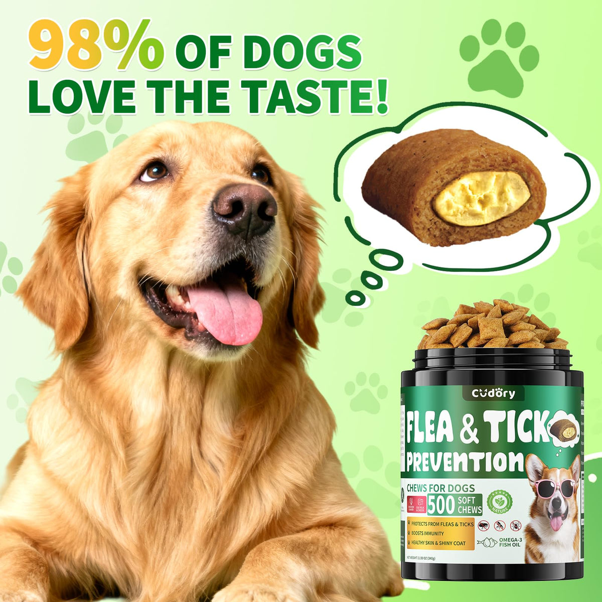 Flea and Tick Prevention for Dogs Chews W164283