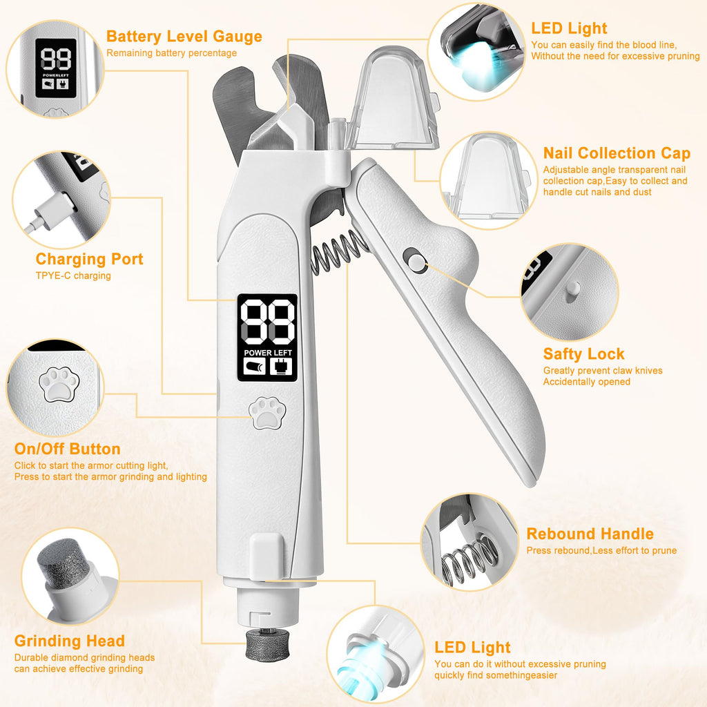 Dog Nail Clippers & Grinder with LED Light U9983