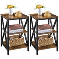 Rustic 3-Tier End Tables Set of 2 K1320
